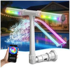 Pool Fountain with Light, 16-Color 12-Modes, Dual Spray Water Fountains for Above Ground & In-ground Pools, APP Control, 360°Adjustable Waterfall Sprinkler, Cooling Water by Unknown
