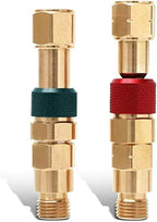 QDB10 Torch to Hose Quick Connect Kit, Precision Brass with Check Valves, 9/16" B Thread, Red Fuel/Green Oxygen Color Coded Couplers, 29PSI Fuel & 145PSI Oxygen Rated for Welding Cutting Torch Hoses - Image 7