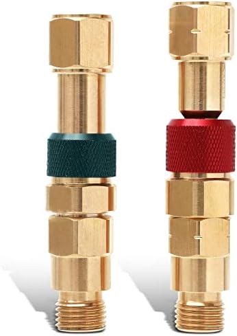 QDB10 Torch to Hose Quick Connect Kit, Precision Brass with Check Valves, 9/16" B Thread, Red Fuel/Green Oxygen Color Coded Couplers, 29PSI Fuel & 145PSI Oxygen Rated for Welding Cutting Torch Hoses - Image 7