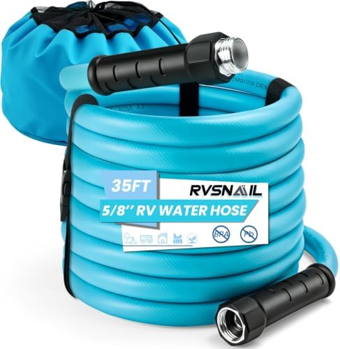 35FT RV Drinking Water Hose, 5/8" Food Grade Rubber Fresh Water Hose, Lead & BPA Free, Kink-Resistant, Leak-Free Potable Water Hose for RV, Camper, Trailer, Garden by Unknown