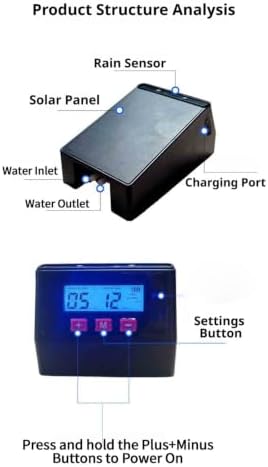 Solar Drip Irrigation Automatic Watering Controller, 3 Adjustable Heads, Timed Plant Care for Garden Balcony Patio - Image 6