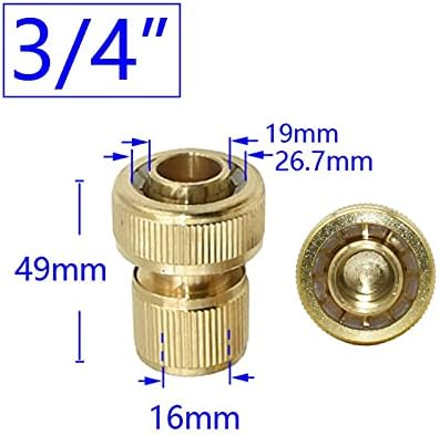 Hose Connector Adapter Brass 1/2 Inch 3/8 Inch 5/8 Inch 3/4 Inch Garden Hose Quick Coupling Copper Water Stop Connector 16mm 20mm Irrigation Hose Adapter 5pc (Color : 1I2 Waterstop) - Image 7