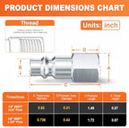GASHER 20PCS 3/8" FNPTx3/8" Flow Industrial Air Tool Fitting - Image 6
