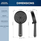 Cobbe® All Metal Handheld Shower Head, 3 Spray Settings, 2.5GPM - Image 6
