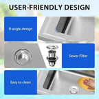 21"x21"x33" Stainless Steel Utility Sink, Freestanding Single Bowl Commercial Sink for Restaurant, Laundry Room, Bathroom, Garage, Garden - Image 5