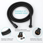 Matte Black Shower System with High Pressure 6-Spray Rain Shower Head, 360° Rotatable Anti-Clog Silicone Nozzles, Wall-Mounted Shower Faucet Set, Rustproof ABS for Bathroom Upgrade - Image 5