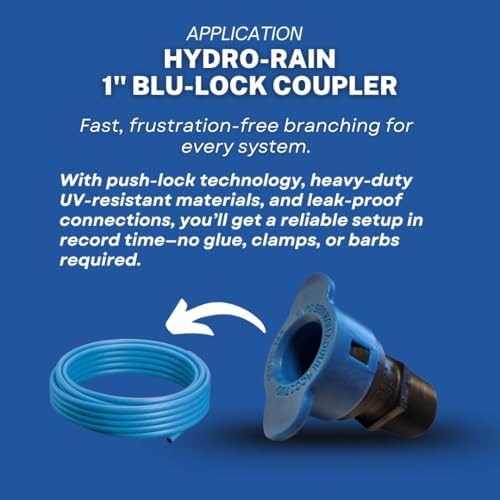 Hydro-Rain BL-436-005 - 1/2" Blu-Lock to 1/2" MPT Irrigation Fitting, Professional-Grade, High-Impact, UV-Resistant ABS Body (25) - Image 3