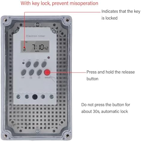 Focket Pool Pump Timer, Outdoor Waterproof Programmable Timer Switch Mechanical Timer Box with Manual Button, Heavy Duty Digital Timer Box for Water Heater, Pool Pump, SPA, Motor (AC - Image 4