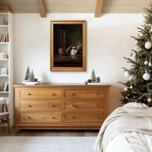 Gold Vintage Framed Still Life Pipe and Quill Wall Art - Image 7