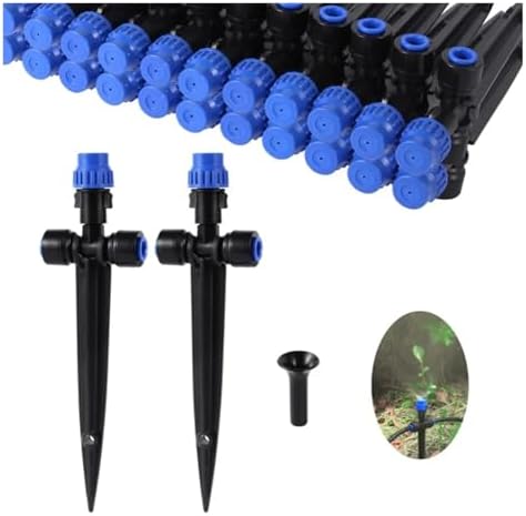 Garden Supplies Adjustable 1/4" Irrigation Misting Dripper 360degree Sprinkler Drip Watering Tool 4/7mm Hose Garden Yard Nozzle(50 PCS) - Image 3