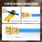 VEVOR Brass Pipe Fittings Push-Fit,Straight-Through,1/2"-3/4" 12PCS - Image 4