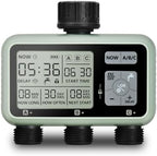 Watering Timer 3 Zone, Sprinkler Timer, Programmable Garden Outdoor Hose Faucet Timer with Rain Delay, Auto & Manual Watering System,Water Hose Irrigation Timers 3 Outlet for Garden Lawn by Johgee