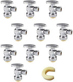 10PC EFIELD Push Fit Angle Stop Valve,1/2 Push x 3/8 Inch Compression by EFIELDPEXTUBING