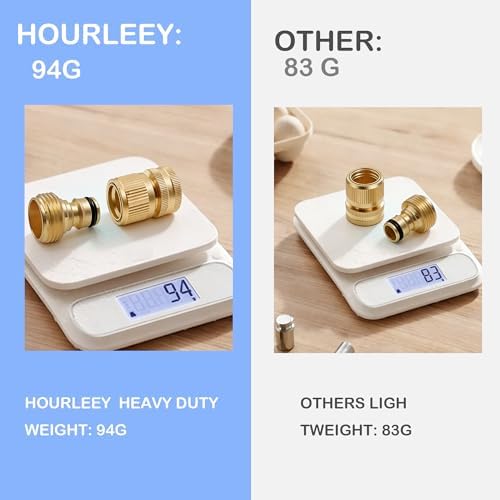 Hourleey Garden Hose Quick Connector, Solid Brass 3/4 Inch GHT Thread Garden Quick Connect Kit, Male and Female No-Leak Water Hose Fittings (8 Set) - Image 3