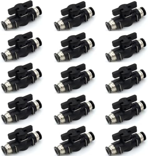 1/2 Push to Connect Ball Valve Union Air Flow Control Valve Quick Connect Tube Fittings Pneumatic Valve Air Hose Fittings 15pack by ANHAN
