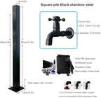 Freestanding Water Fountain, Stainless Steel Water Column Garden Water Tap, Hose Holder/Outdoor Faucet Water Fountain Stand with 10m Spray Gun & Hooks - Image 4