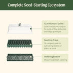 Vego garden Germination Cell Bundle 10" x 20" 76 Cells Stackable Seed Starter Germination Tray with Seedling Humidily Dome and 10" x 20" Bottom Watering Tray - Image 5
