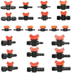 20pcs Drip Irrigation Valve 4/7 3/8/10/12/16/20 /25mm Pipe Garden Tap 1/2" 3/4" Male Thread Water Hose Barb Connector(L) by Unknown
