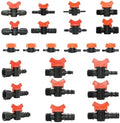 20pcs Drip Irrigation Valve 4/7 3/8/10/12/16/20 /25mm Pipe Garden Tap 1/2" 3/4" Male Thread Water Hose Barb Connector(I) by Unknown