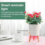 Oliz 7.8 Inch Planter Pot with Solid Wood Legs, Self Watering Planter Pots with Water Shortage Alarm Planter Pot for Indoor Outdoor Modern Flower Planter for Home & Garden(White) - Image 3
