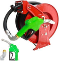 Fuel Hose Reel,Ratchet Spring-Driven Retractable 1"x 50' Diesel Hose Reel W/Swivel, AUTO Fuel Nozzle,SS Eblow Barb Fitting,300 PSI,1"NPT Inlet,1" Outlet Heavy Duty Steel Construction by Unknown