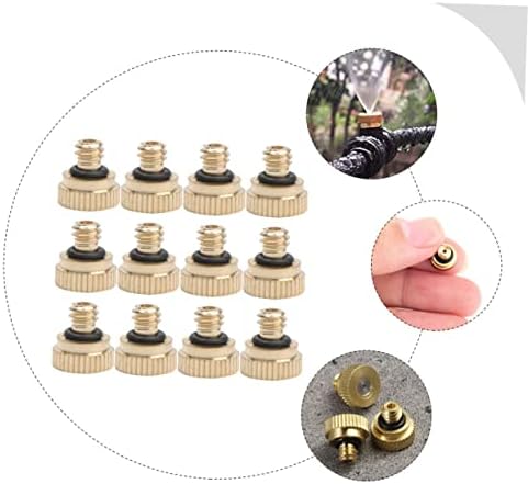 balacoo 48pcs Brass Misting Nozzle Low Pressure Atomizing Spray Nozzles for Cooling System Leak Design for Outdoor Misting Systems and Irrigation Applications - Image 4