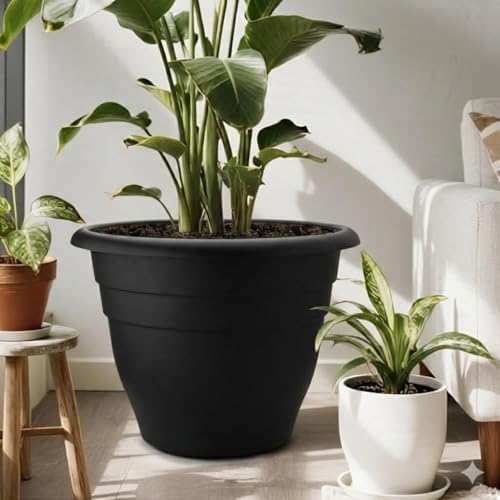 RooTrimmer 6 Pack 20 Inch Large Plant Pots Outdoor,Heavy Duty Plastic Planters with Drainage Holes,Lightweight Black Flower Pots for Indoor Outdoor Plants,Patio,Garden & Trees - Image 5