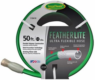 5/8" x 50' Foot Featherlite Ultra Flexible Anti Kink Garden Hose - Pack of (5) by Unknown