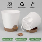 YNNICO Indoor Self Watering Planters with Drainage Holes and Saucers, 8, 7, 6.5, 6, 5.5, 5 Inches, White, 6 Pots (Pack of 2) - Image 3
