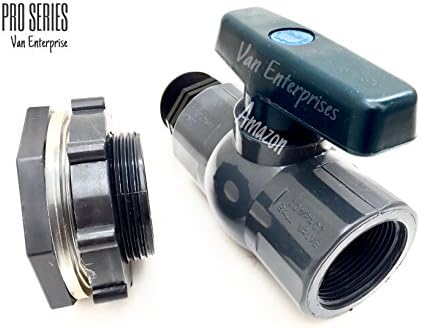 1.5" PRO SERIES PVC Ball Valve Spigot Kit with Bulkhead Fitting Adapter for Rain Barrels, IBC, and Behrens Steel Water Tanks - Image 2