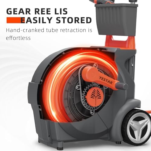 Hand-Crank Garden Hose Reel 1/2" x 130ft, Easy-to-Move Hose Reel Cart - Image 2