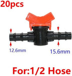 Ship accessories 20pcs Drip Irrigation Mini Valve 4/7 3/8/10/12/16/20 /25mm Pipe Garden Tap 1/2" 3/4" Male Thread Water Hose Barb Connector Irrigation accessories(F) - Image 2
