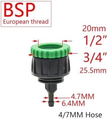 Garden Supplies Garden Tap 1/4" Hose Quick Connector 4/7 8/11 16mm Barb Water Pipe Joint 1/2" 1" 3/4" Male Female Thread Drip Irrigation Adapter Nozzle(Blue) - Image 5