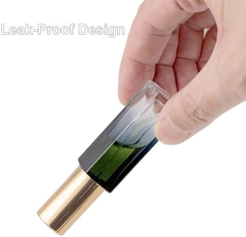 45pcs 10ml Mini Glass Spray Bottles Square Gradient Gold Cap - Image 4