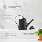 2L Plastic Watering Can with Long Spout & Detachable Rose Head, Lightweight Indoor Plant Waterer for Precise Root Irrigation - Image 5