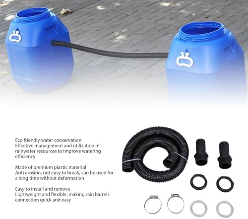 39.4 Inch Rain Barrel Diverter Kit, Plastic Hose Connector for Rainwater Collection Systems, Ideal Rain Barrel Accessory (with Hole Opener) - Image 2