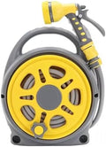 Garden Hose Reel Cart With Spray Gun, Portable Retractable Water Hose Reel For Outdoor Irrigation And Car Washing, 15m PVC Hose(Hose Cart+16m+5m Pipe) by Unknown