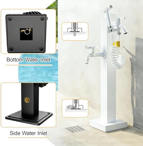 304 Stainless Steel Garden Water Column with Faucet - Frost-Proof Yard Hydrant for Outdoor Cleaning & Irrigation - Durable, Stylish Fountain Accessory, White Finish - Image 3