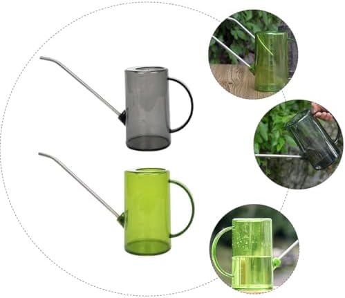 Beavorty 2pcs 1000ml 304 Stainless Steel Watering Cans with Long Spout for Indoor Plants and Succulents, Black and Green Plant Watering Tools for Home Gardening - Image 6