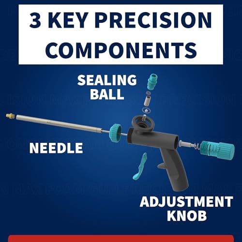 Precision Max Foam Spray Applicator Gun, PU Insulating Foam Applicator Gun for Precise Dispensing, Heavy-Duty Professional Foam Gun for Construction and Home Improvement (1 Pack) - Image 5