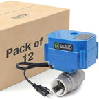 U.S. Solid 3/4" Motorized Ball Valve with US Plug 110VAC NSF Certified 304SS Electrical Ball Valve,Auto Return, Normally Closed (Pack of 12) by USSolid