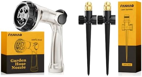 FANHAO Professional Garden Hose Nozzle + 2 Pack Lawn Sprinkler by FANHAO