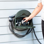 Vego Garden Hose Hanger Hangout with 115 ft of 5/8" Capacity And Enclosed Storage Compartment (Seaweed Green) - Image 4