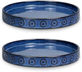 Eightpot Plant Water Catcher Tray 7.5 Inch, 2 Pack Ceramic Plant Saucer for Indoor Outdoor, Round Plant Plates to Catch Water, Modern Plants Drainage Tray, Decorative Plants Dish, Blue by Eightpot