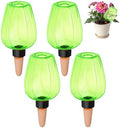 M METERXITY 4-Pack Plant Self Watering Globes, 6.8 oz Plastic Rose Water Bulbs Top Fill for Indoor/Outdoor Plants, Self Watering Spikes Slow Release Terracotta [Green] by MMETERXITY