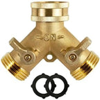 Valve Connectors Brass Hose Splitter with Solid Handle Water Garden Adapter 2 Way by Unknown