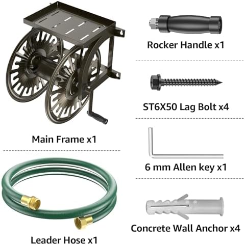 GOFORWILD Wall Mount Garden Hose Reel, Holds 200-Feet of 5/8-Inch Hose - Image 3