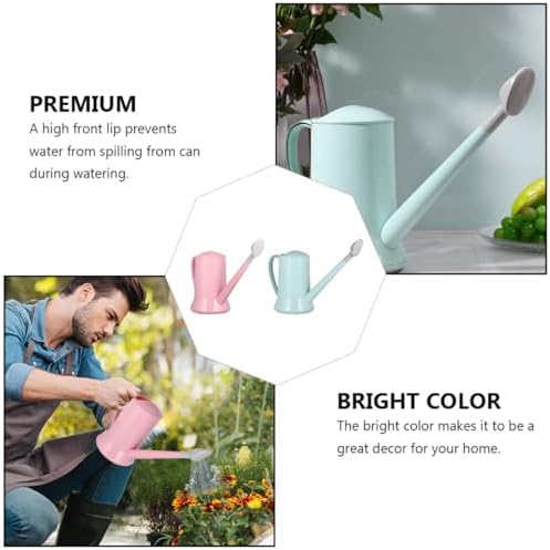 Alasum 2pcs Gardening Watering Cans with Long Spout 2l Translucent Plastic Watering Pots for Indoor and Outdoor Irrigation Pink and Green Horticulture Tools for Plant Care - Image 5