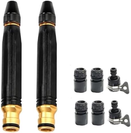 High Pressure Hose Nozzle,2026 Upgrade Heavy Duty Adjustable Twist Hose Nozzle Jet Sweeper Nozzle, Metal Outdoor Watering Attachment for Driveway, Deck, Car Washing(2 sets) by Unknown