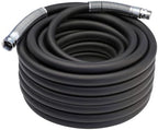 Guitrees 2026 Upgraded Garden Hose 75FT x 3/4", Heavy Duty Rubber Water Hose with Five Layered Braiding, Swivel male and female Nickel-plated Brass Fittings, 1200PSI Burst, 300PSI Working (Black) by Guitrees